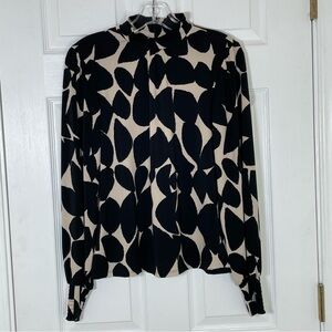 Sanctuary Women's XS On the Spot Mock Neck Modern Print Long-Sleeve Top Abstract